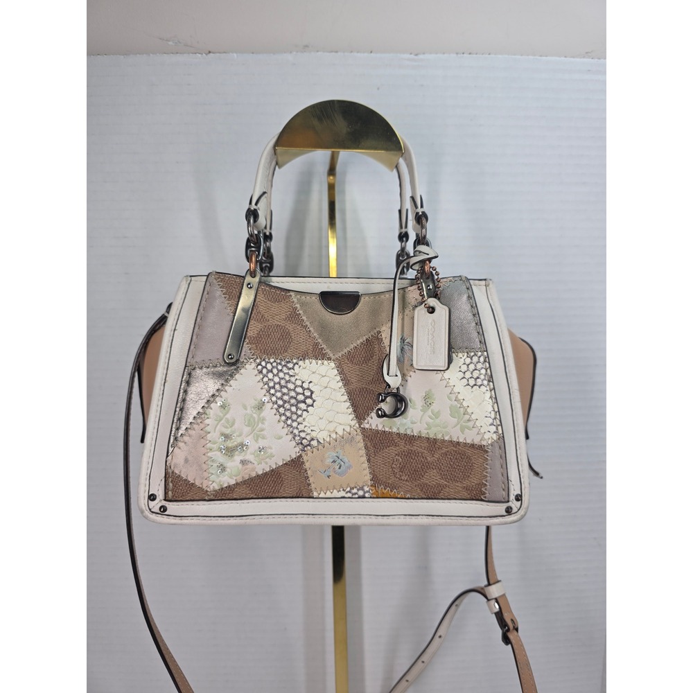 Coach Mini Dreamer 21 Patchwork Signature Canvas Leather Satchel Bag A1992-88884